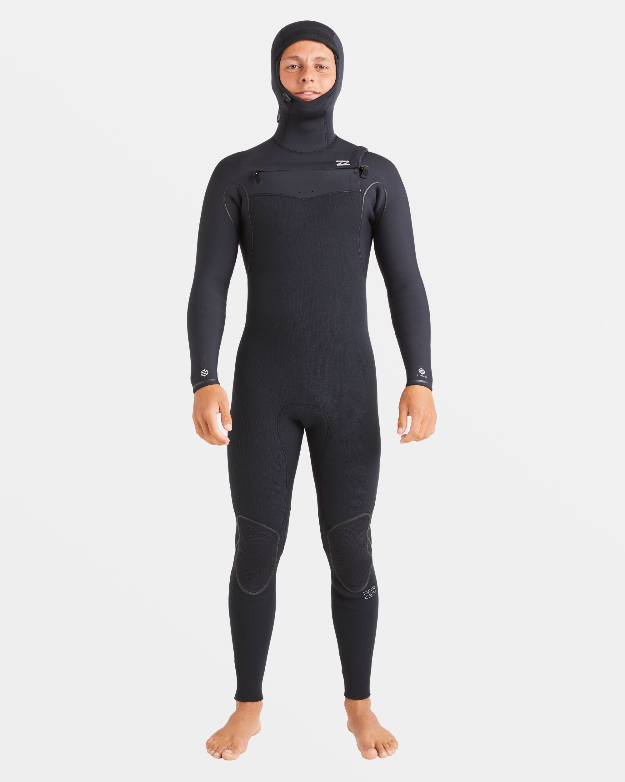 6/5mm Furnace Natural Upcycler Welded Chest Zip Wetsuit - Black