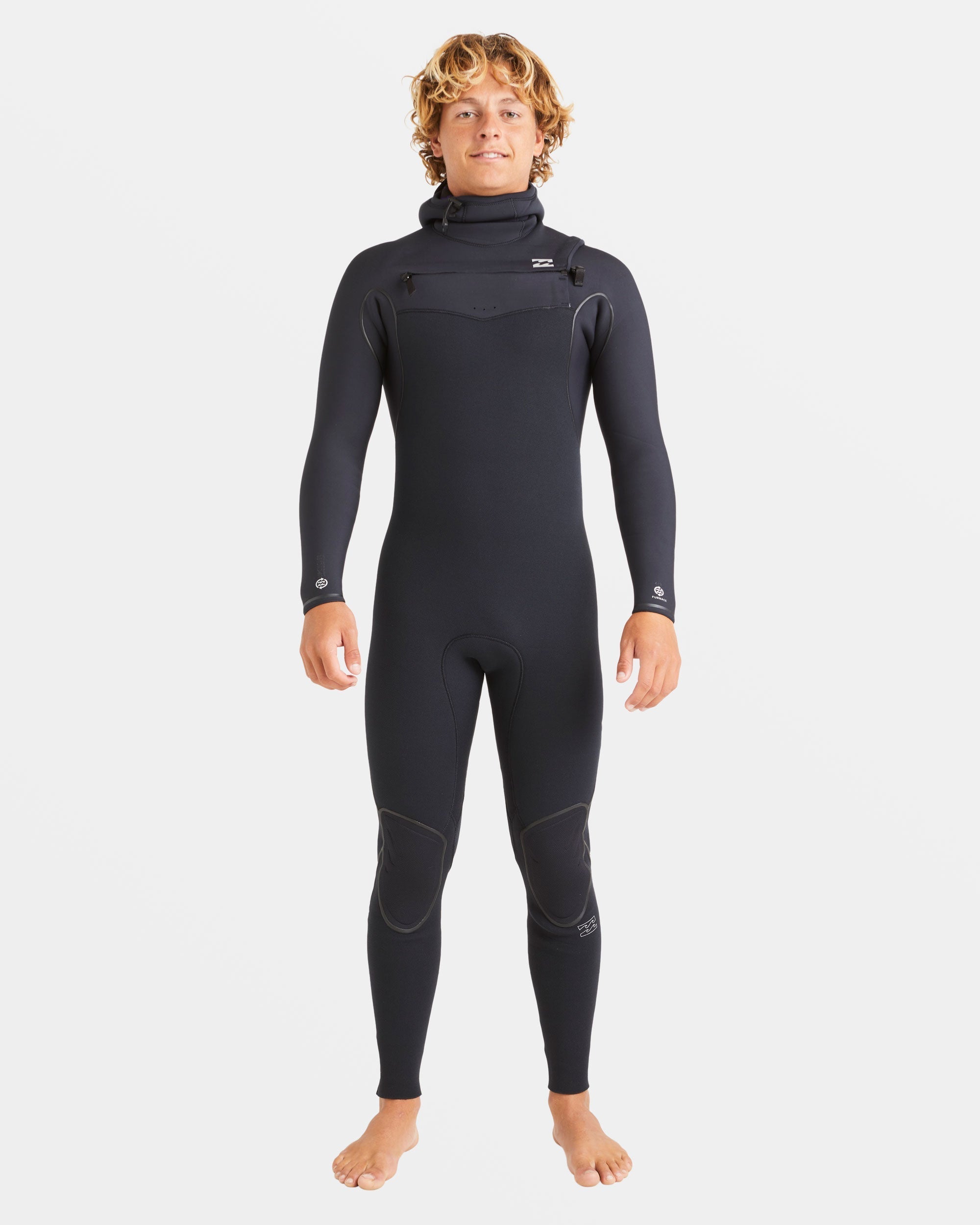 6/5mm Furnace Natural Upcycler Welded Chest Zip Wetsuit - Black - Image 9