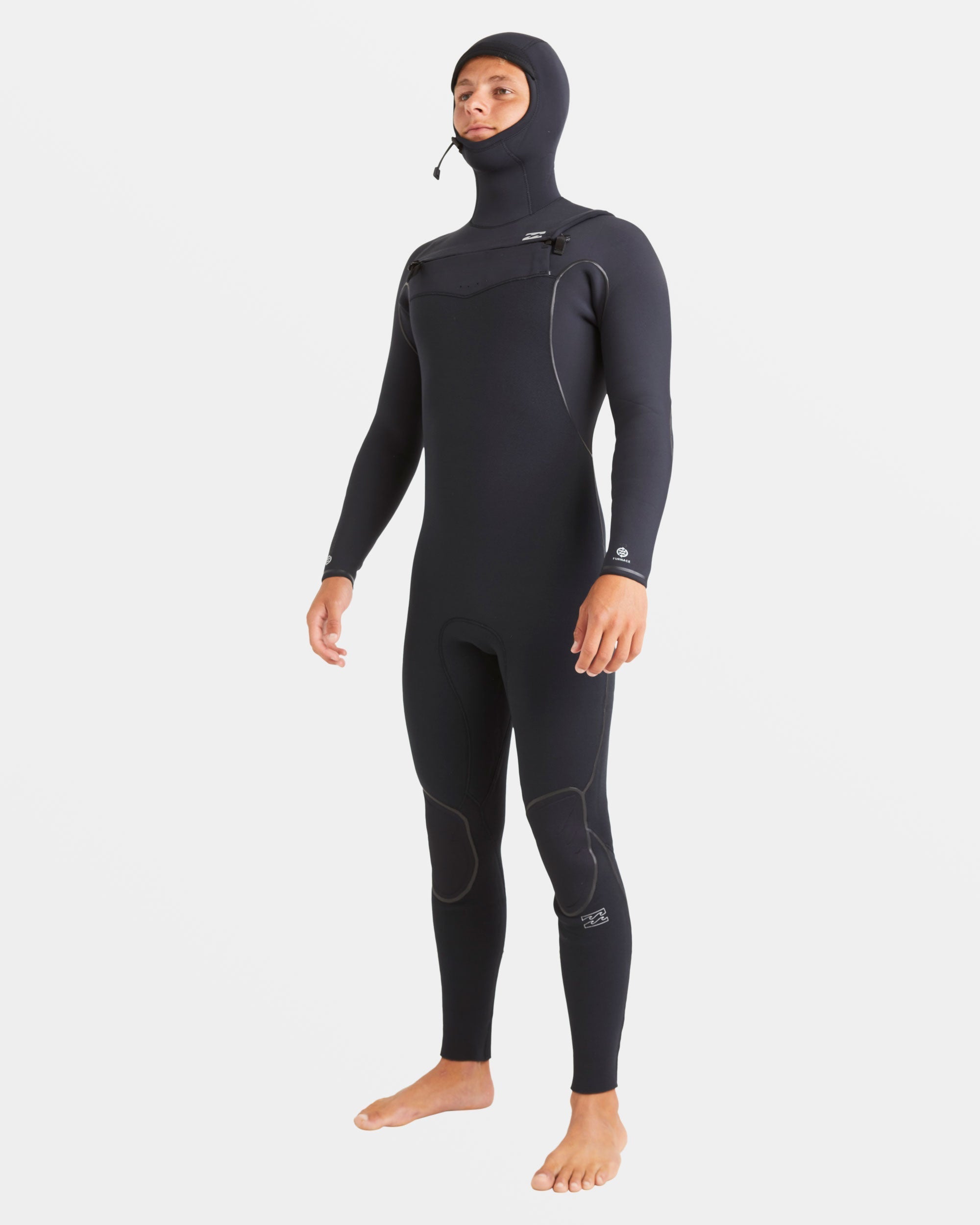 6/5mm Furnace Natural Upcycler Welded Chest Zip Wetsuit - Black - Image 6