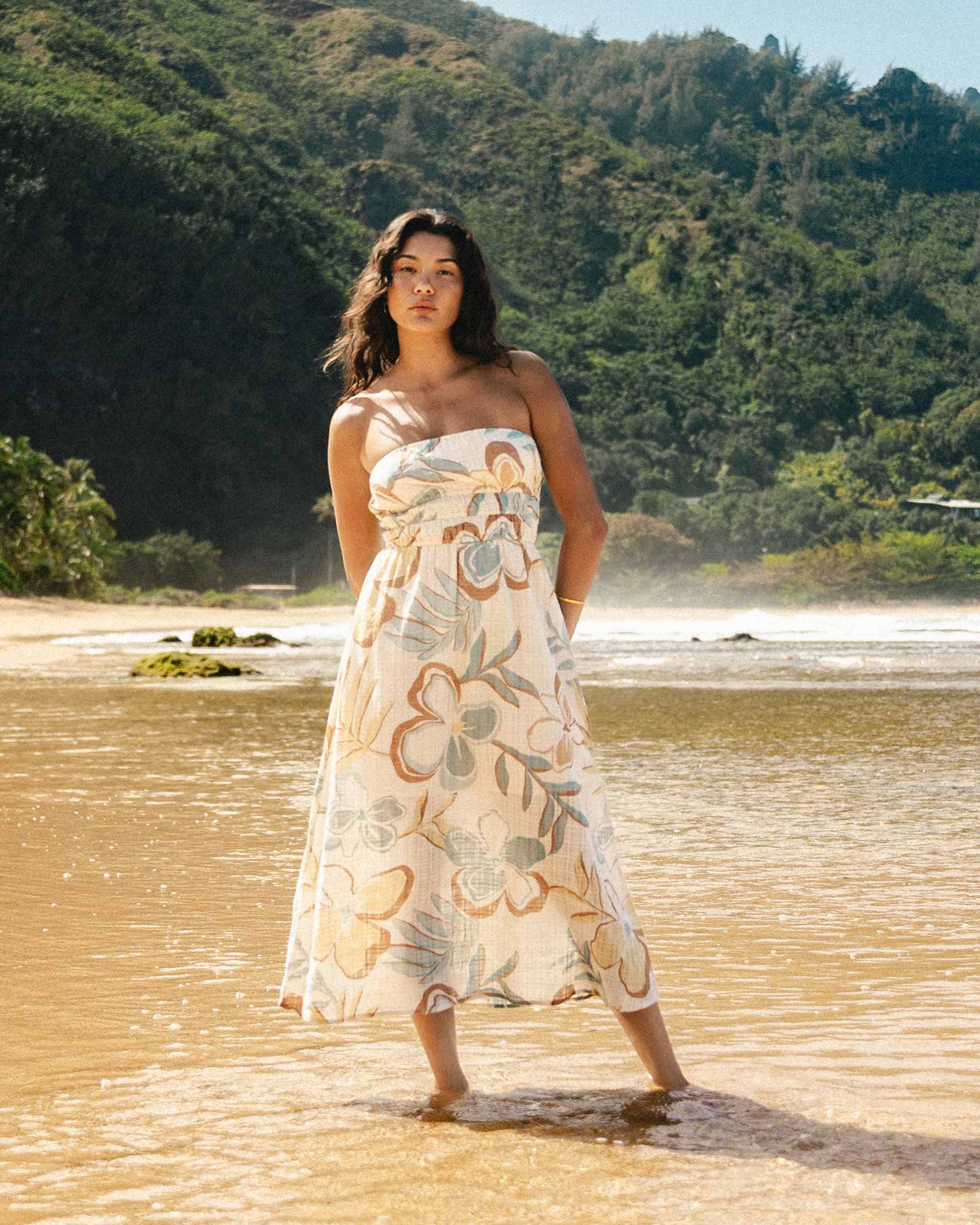 In The Sky Midi Dress - Whitecap