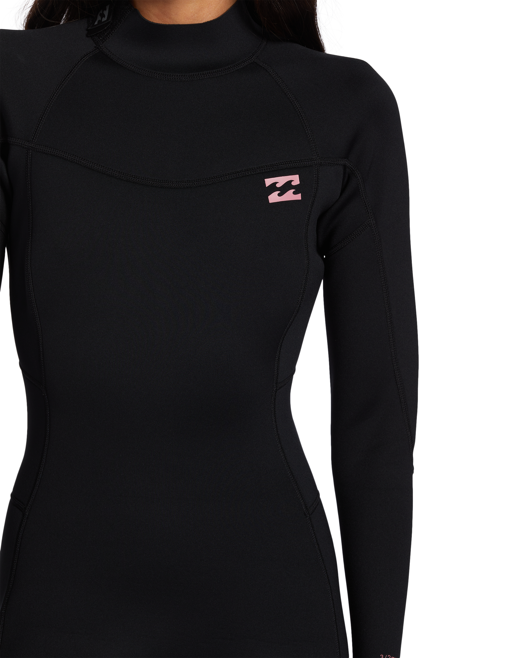 3/2mm Foil Flatlock Back Zip Wetsuit - Black - Image 2