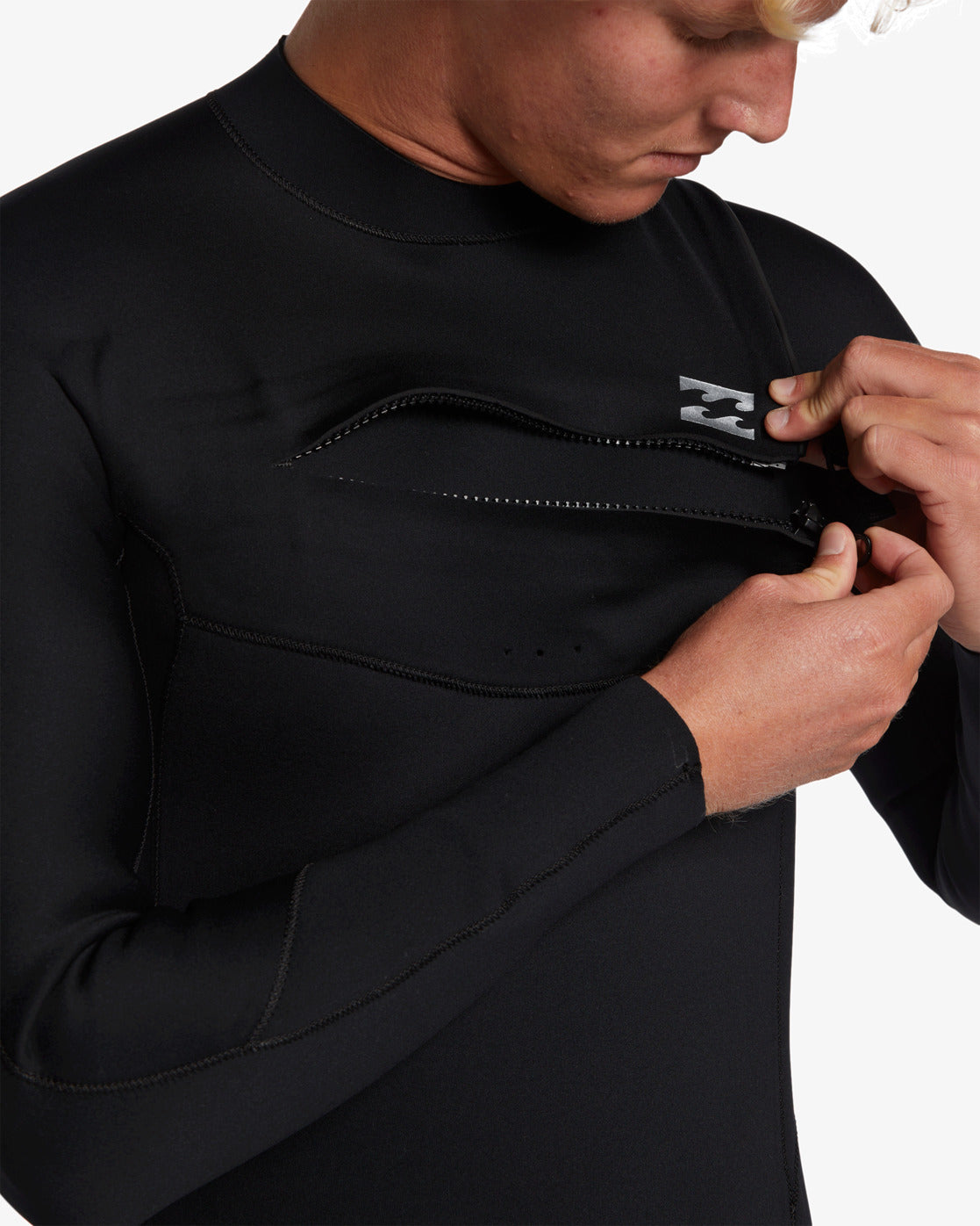 4/3mm Foil GBS Chest Zip Wetsuit - Black - Image 3