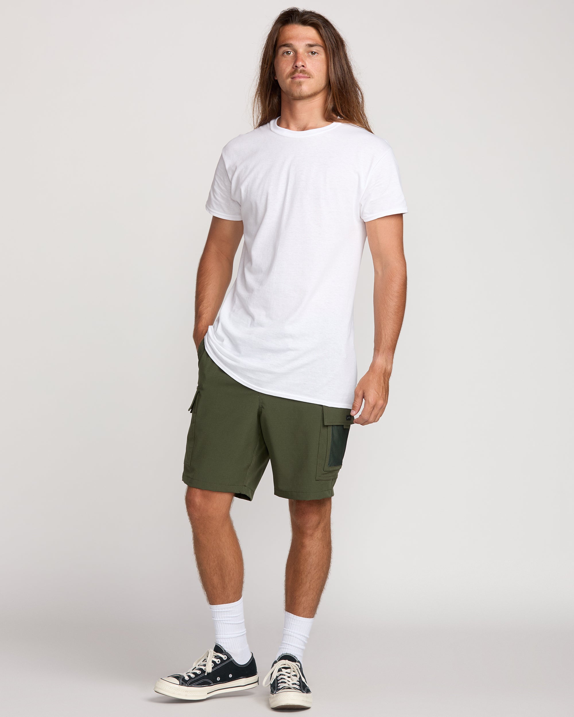 Surftrek Cargo Hybrid Shorts - Dark Military - Image 6