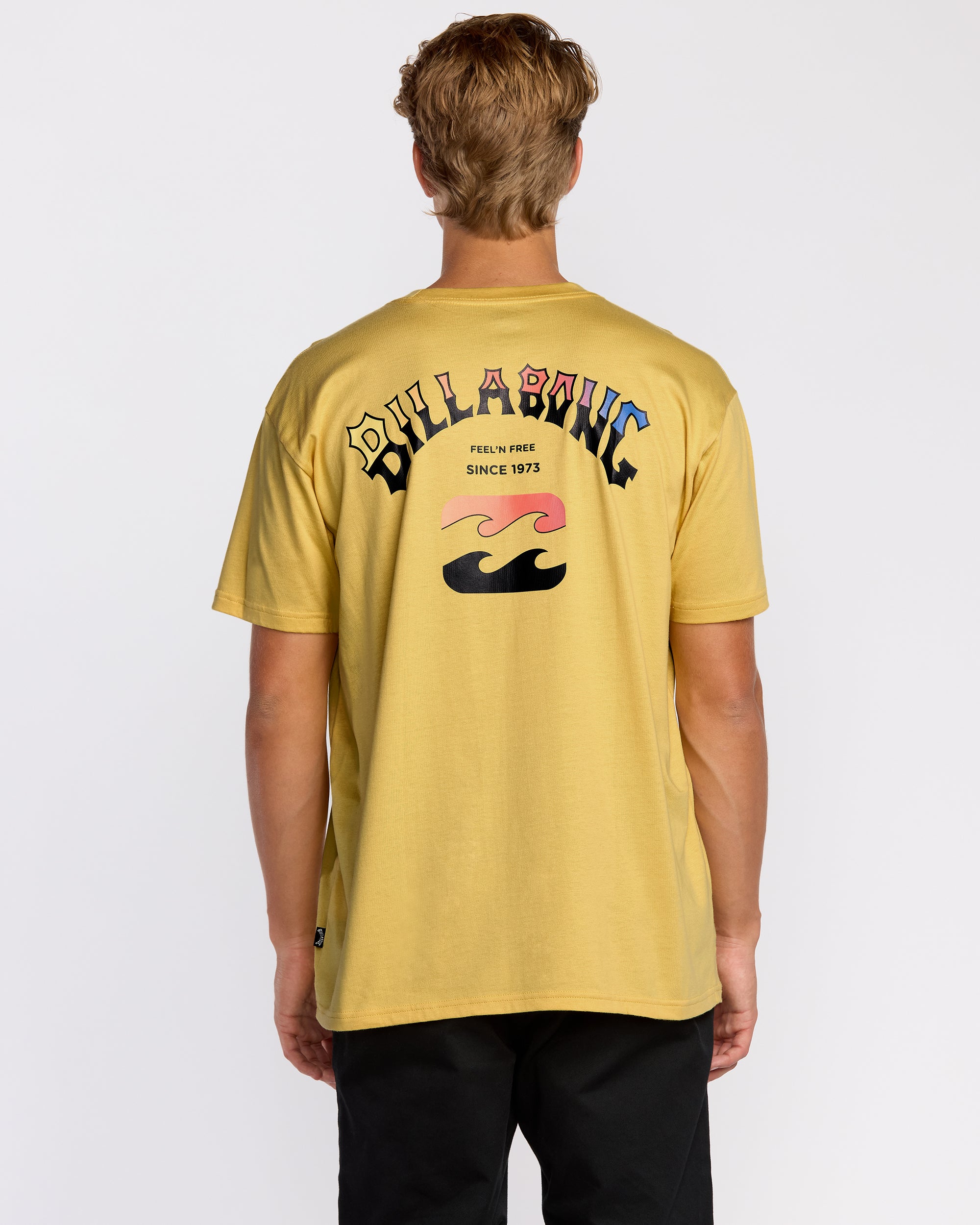 Arch Fade Premium Short Sleeve T-Shirt - Dust Yellow - Image 3