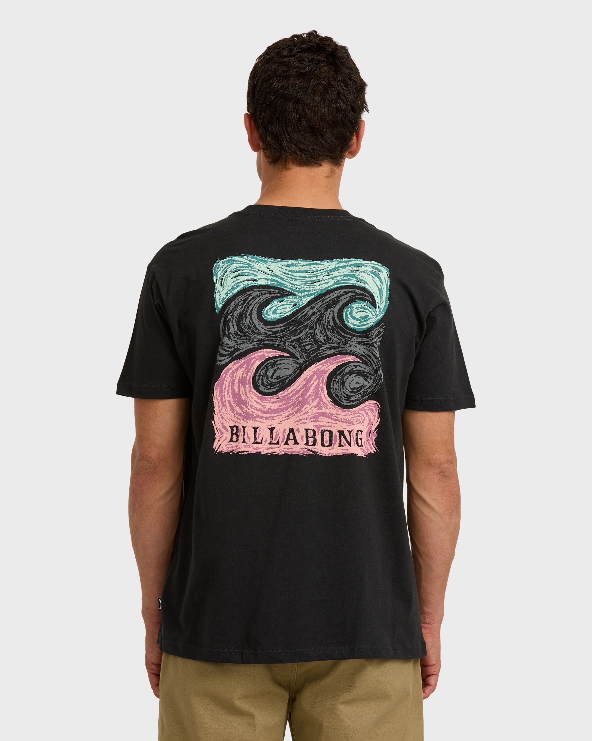 Crayon Wave Premium Short Sleeve T-Shirt - Washed Black - Image 2