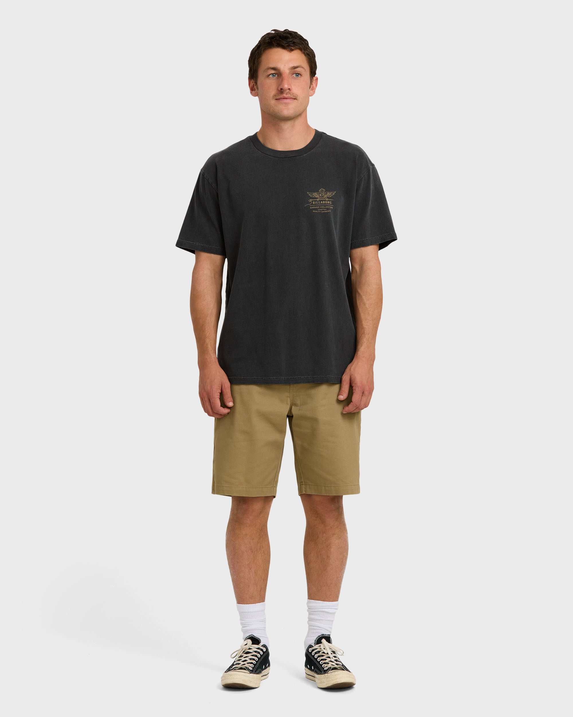 Wingspan Garage Regular Short Sleeve T-Shirt - Washed Black - Image 3