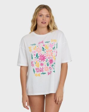 Floral Press Short Sleeve T-Shirt - Salt Crystal
