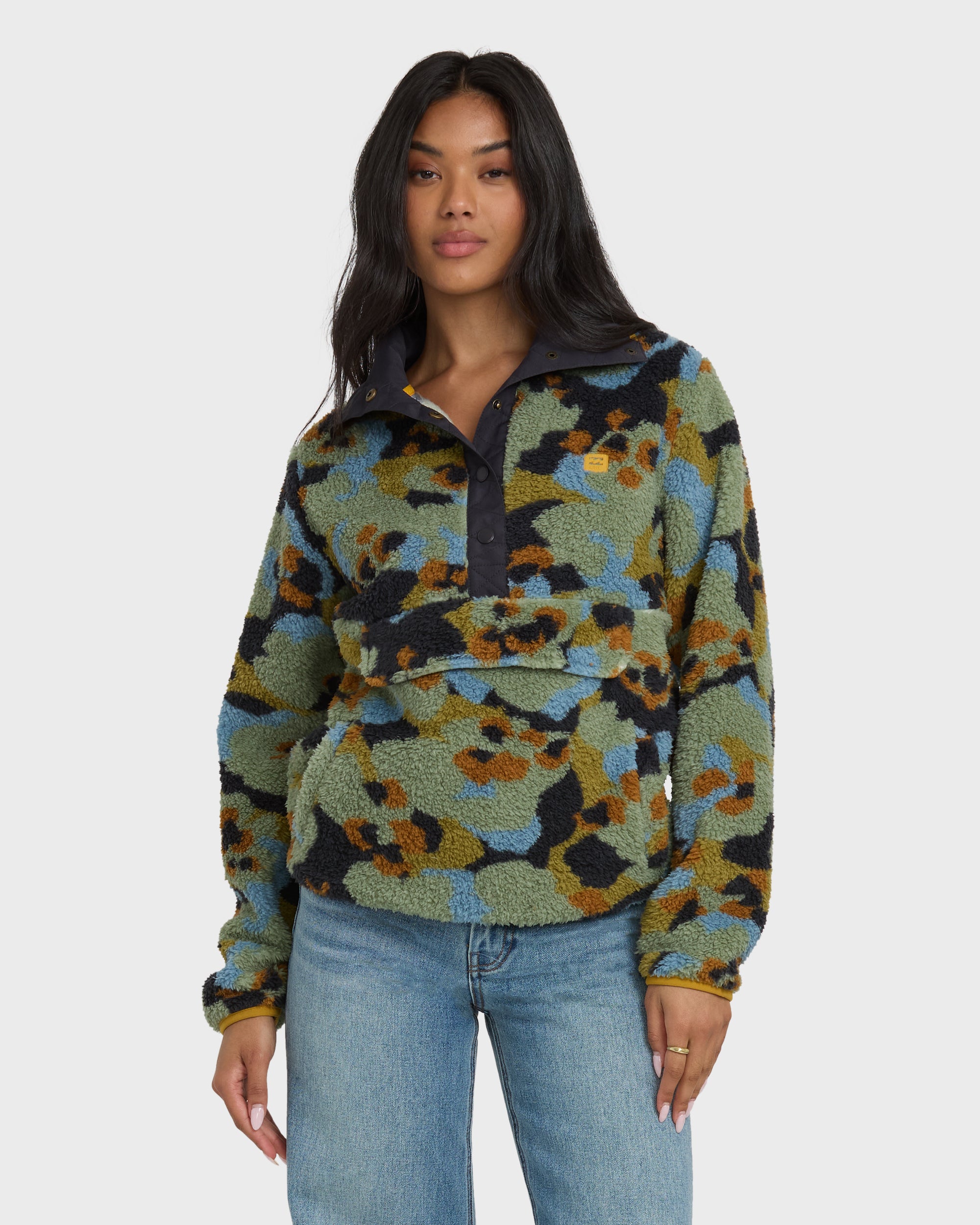 A/Div Switchback Pullover Half Snap Sherpa Fleece - Dusty Green - Image 2