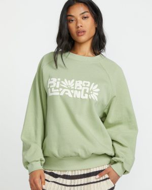 The Waves Crew Sweatshirt  - Pistachio