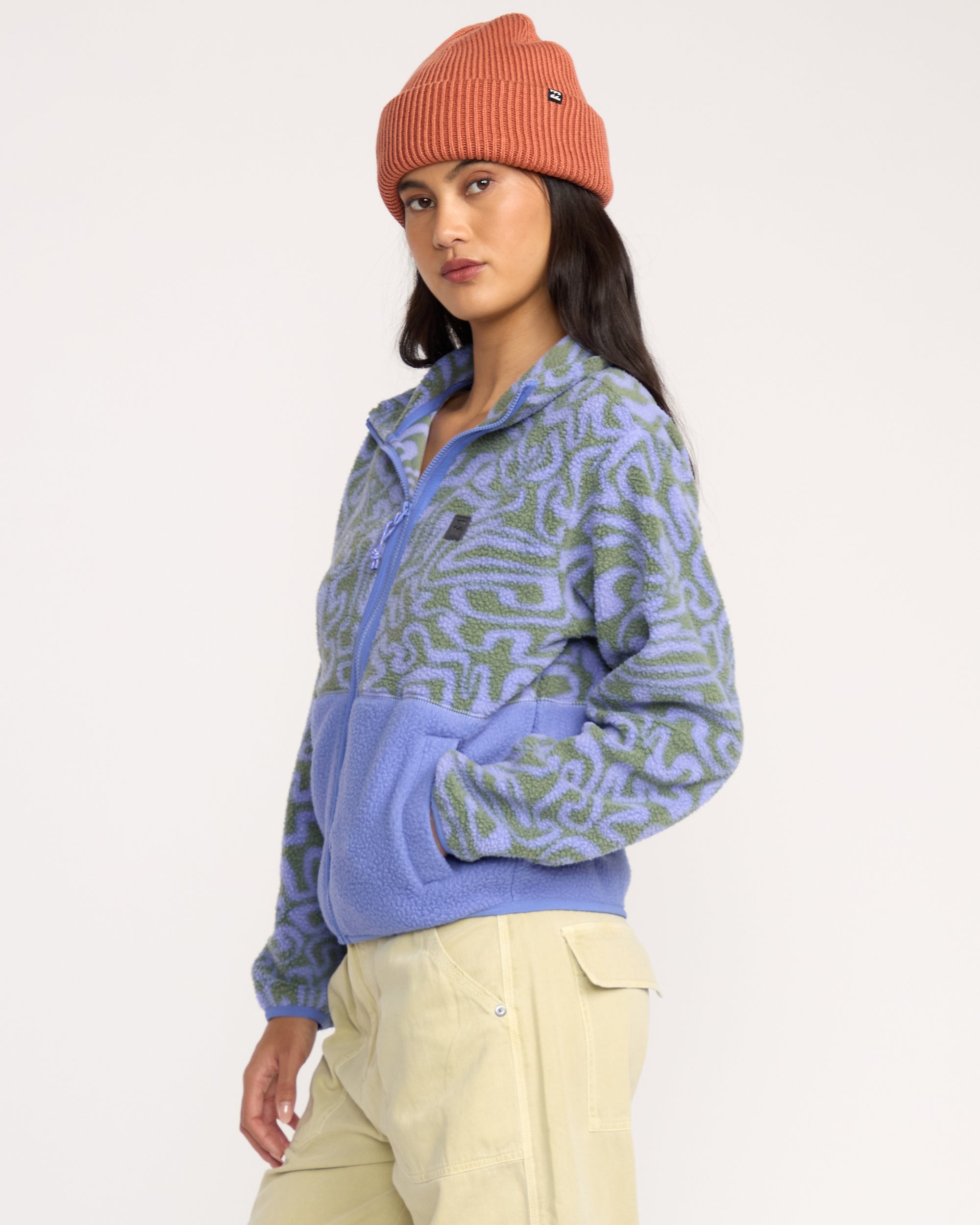 A/Div Rock Jetty Mock Neck Zip Sherpa Fleece - Iris - Image 3