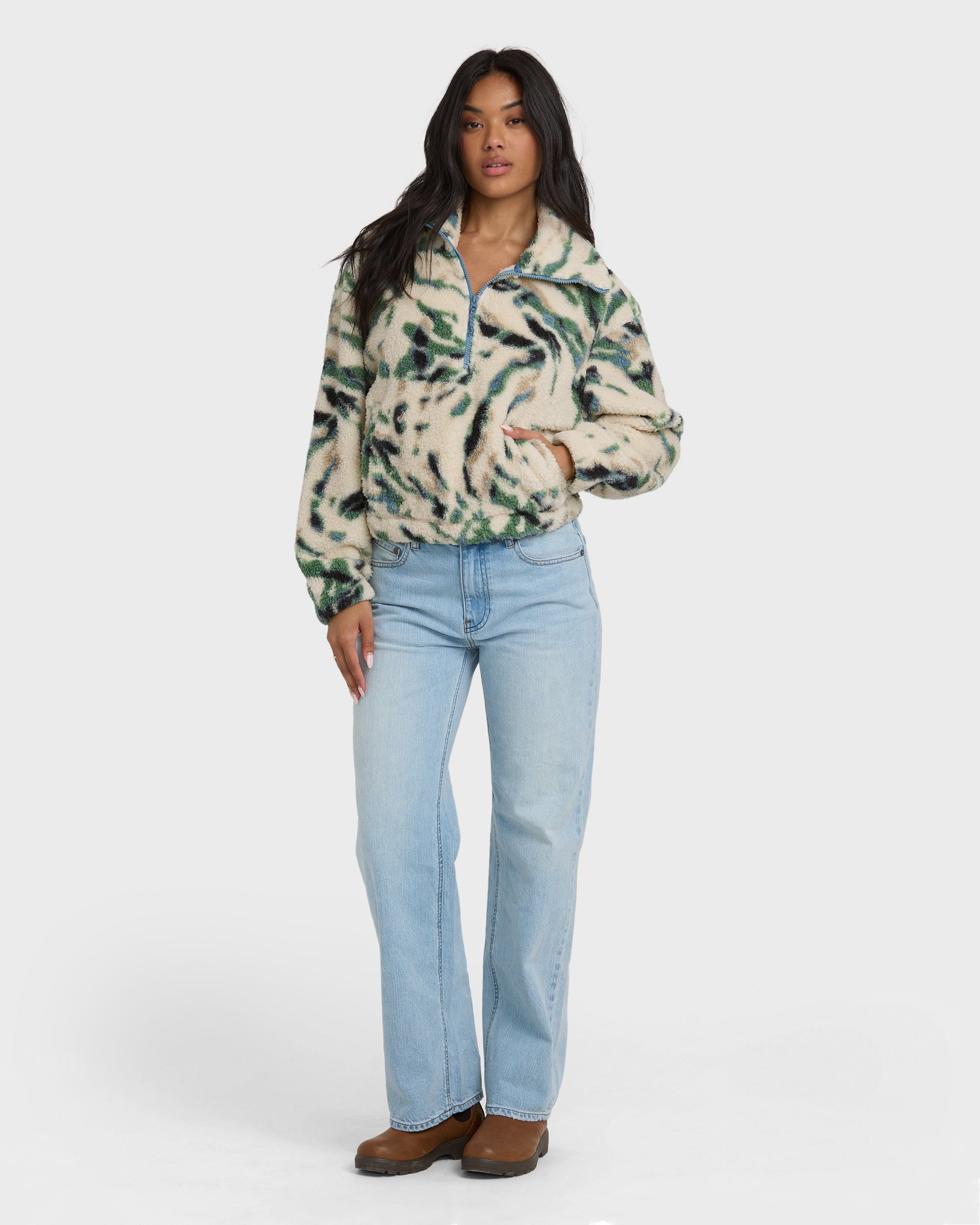 A/Div Barra Half Zip Sherpa Fleece - Whitecap - Image 3