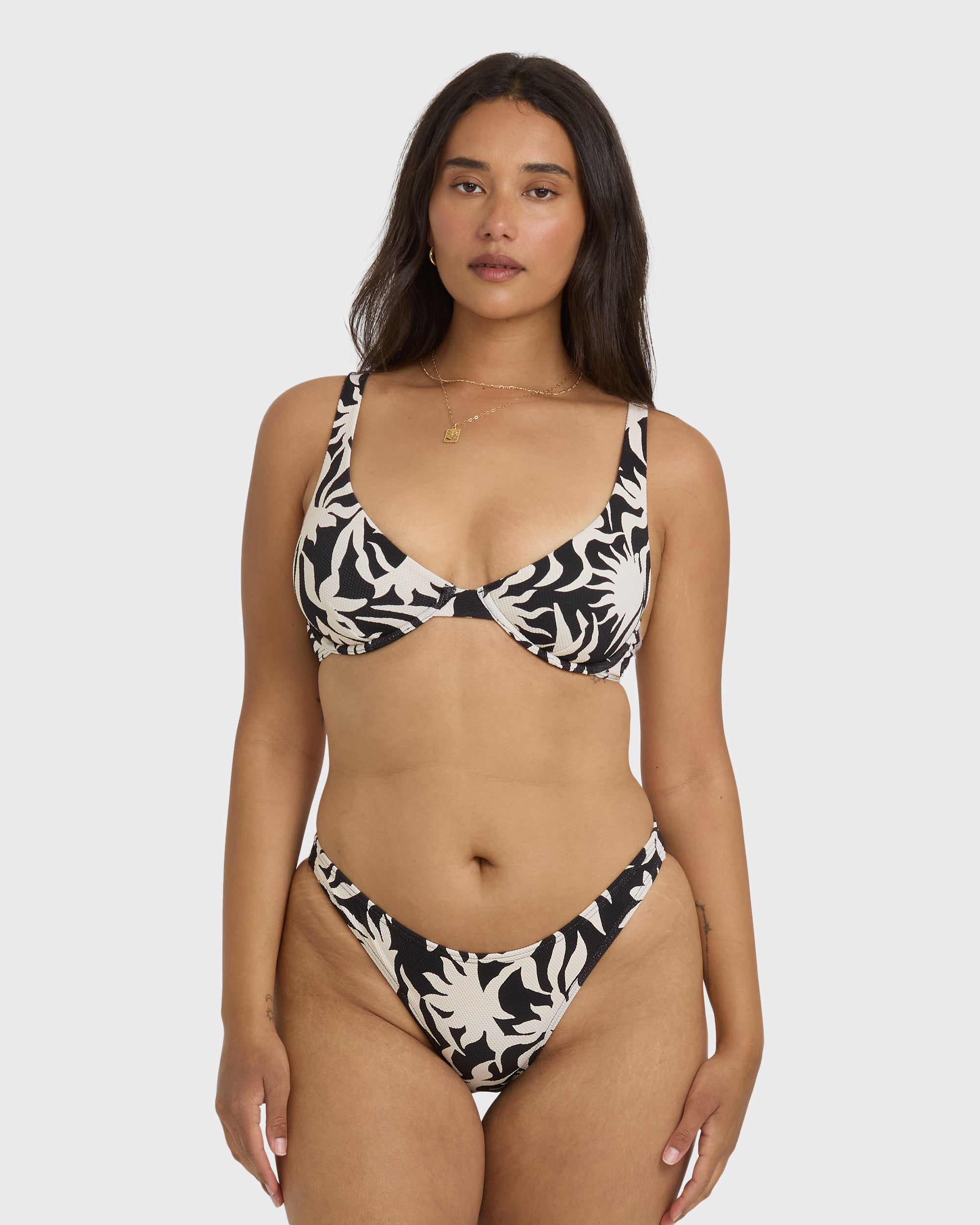 By My Side Ruby Underwire Bikini Top - Black White - Image 7