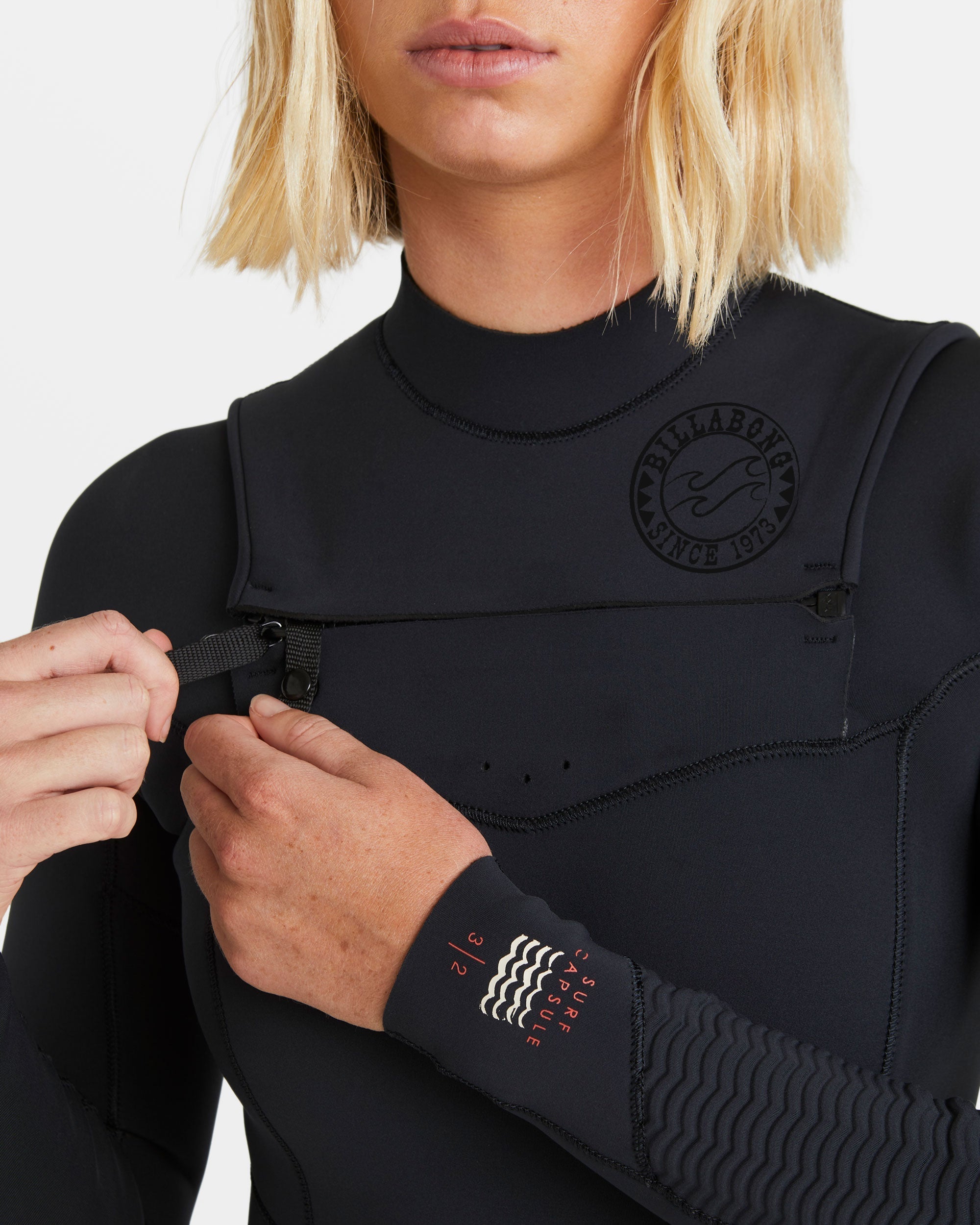 4/3mm Salty Dayz Natural Upcycler GBS Chest Zip Wetsuit - Black - Image 5