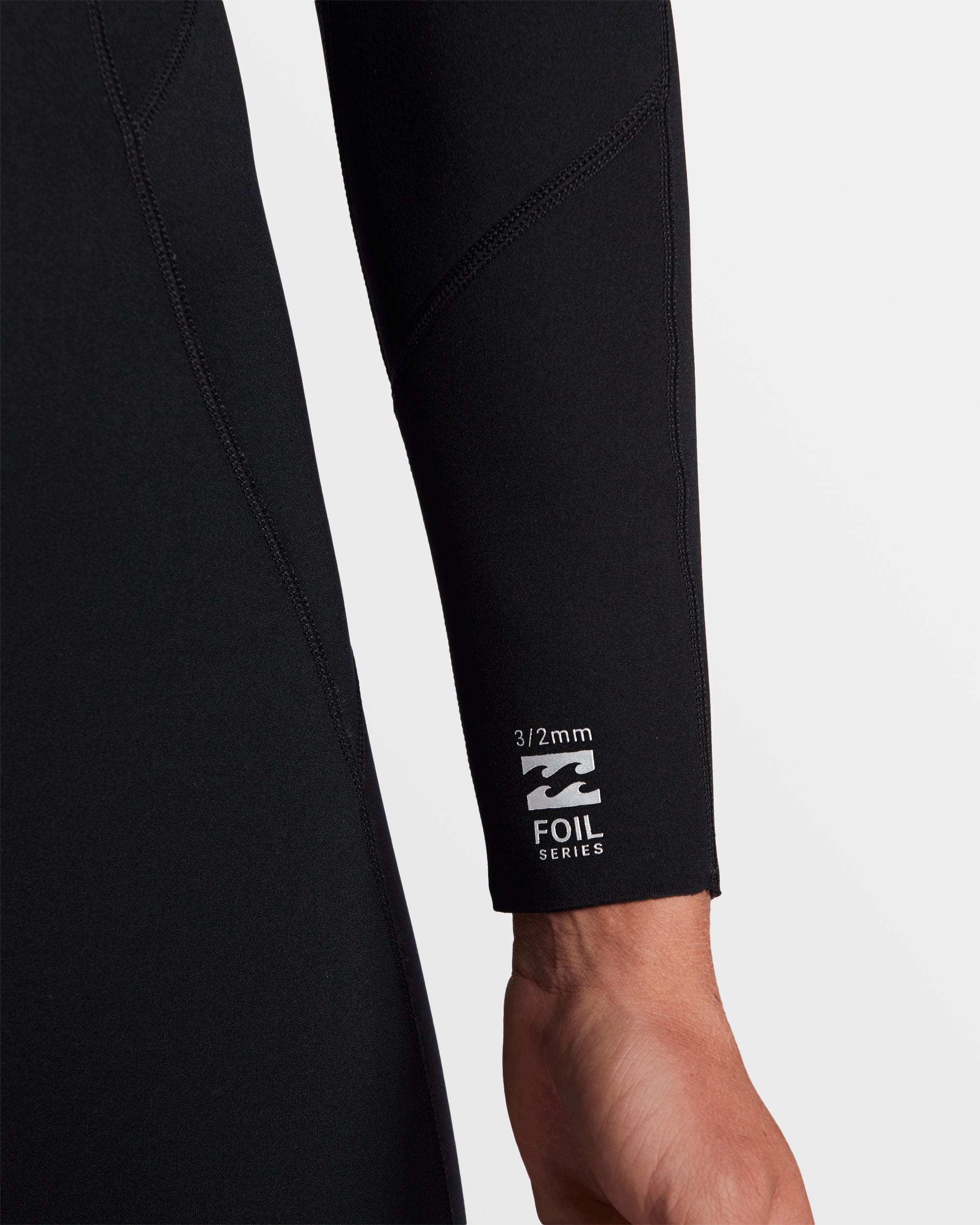 3/2mm Foil GBS Back Zip Wetsuit - Black - Image 3