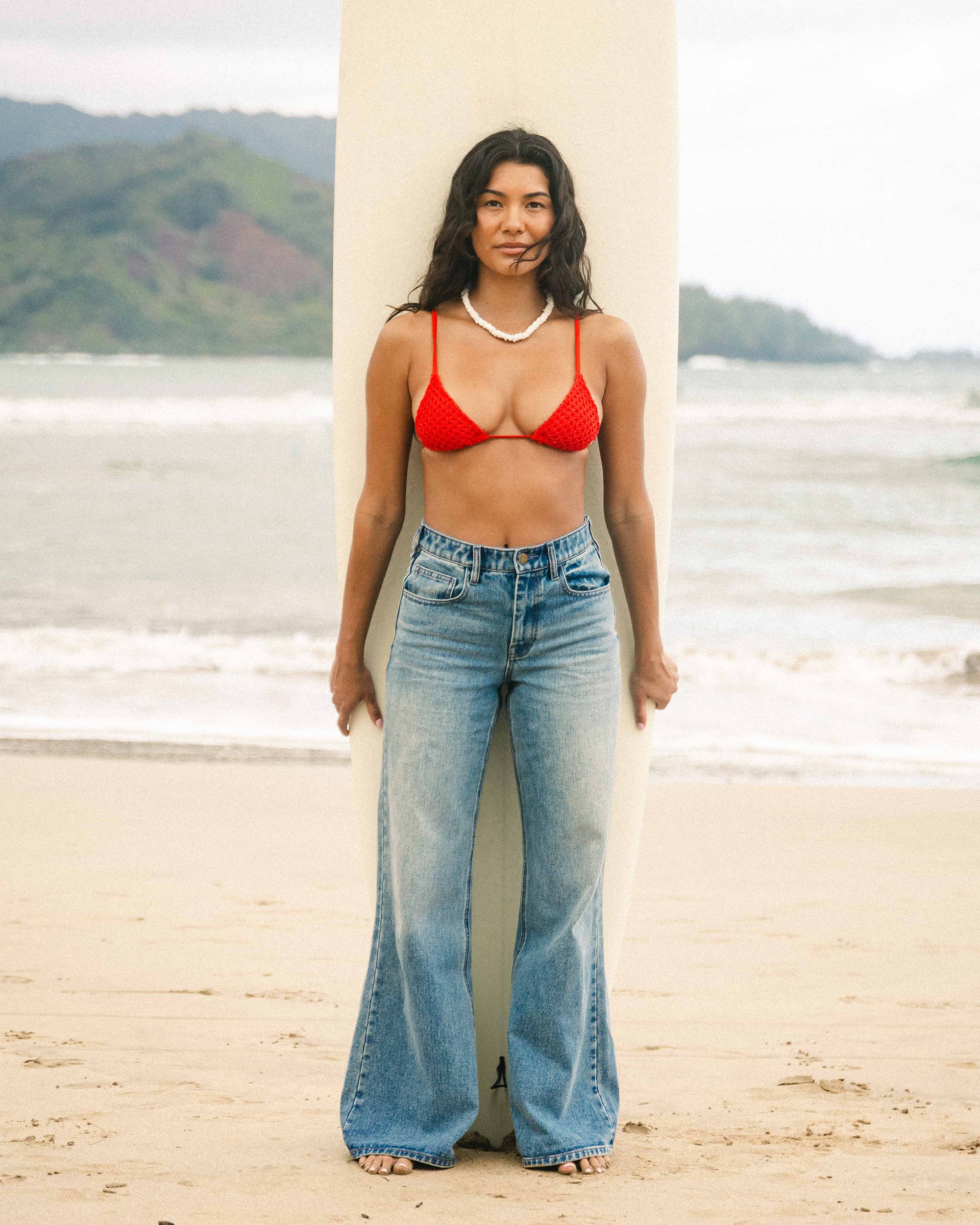 Free Fall High-Waist Denim Flare Pants - Atlantic Deep - Image 2