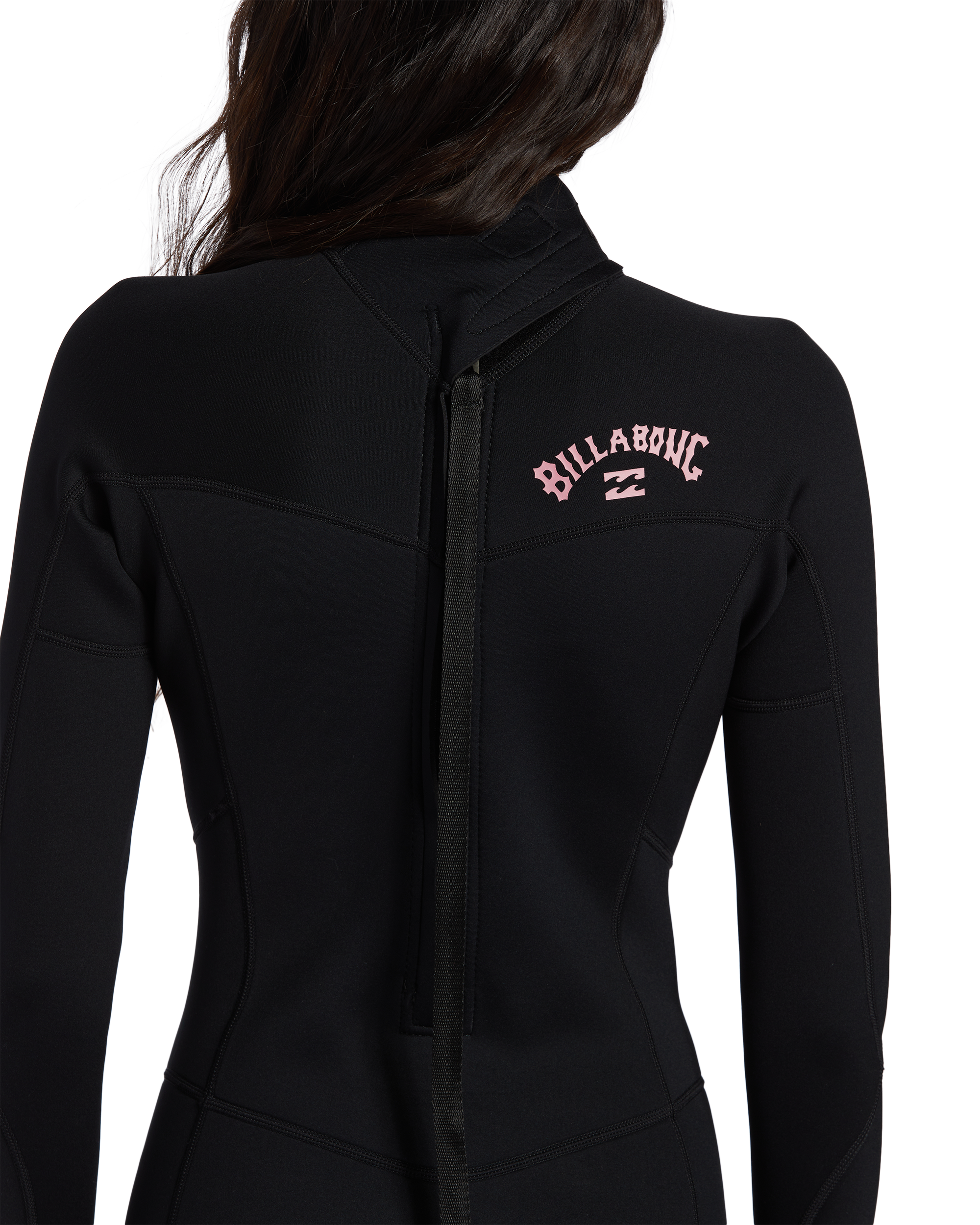 3/2mm Foil Flatlock Back Zip Wetsuit - Black - Image 5